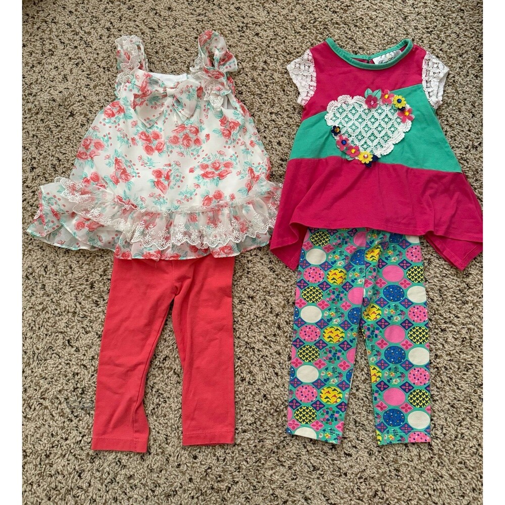 Set of 2 Rare Editions brand boutique style baby outfits- 12 month
